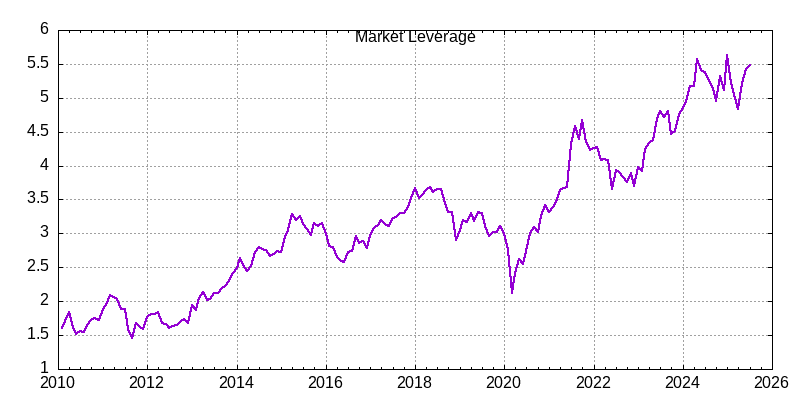 Market leverage through July 2025